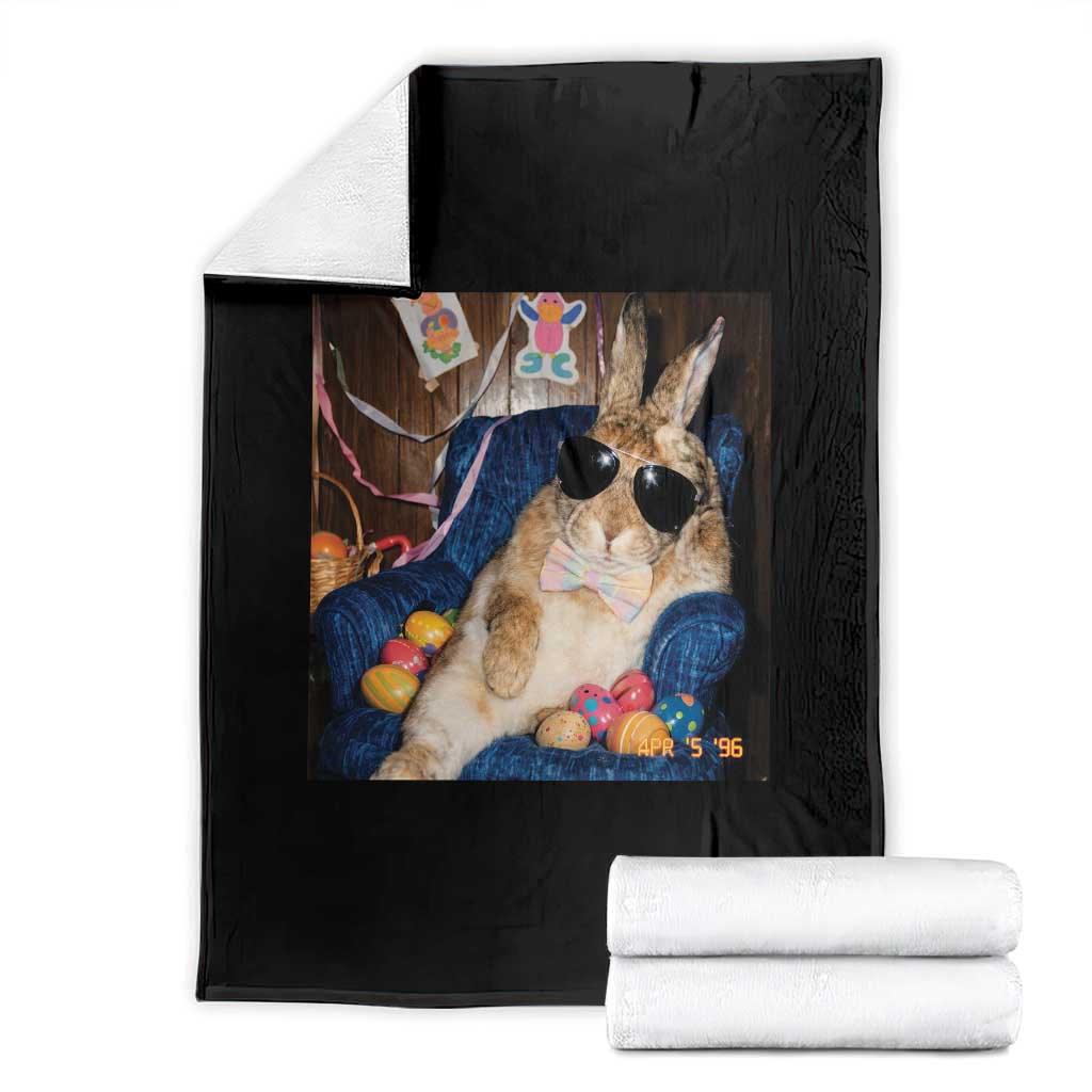 Funny Easter Bunny Sunglasses Graphic Throw Blanket TS14 Black Print Your Wear