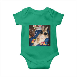 Funny Easter Bunny Sunglasses Graphic Baby Onesie TS14 Irish Green Print Your Wear