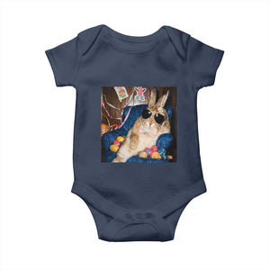 Funny Easter Bunny Sunglasses Graphic Baby Onesie TS14 Navy Print Your Wear