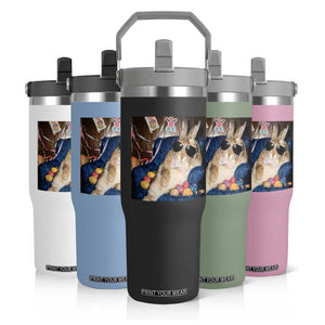 Funny Easter Bunny Sunglasses Graphic Flip Straw Tumbler TS14 Print Your Wear