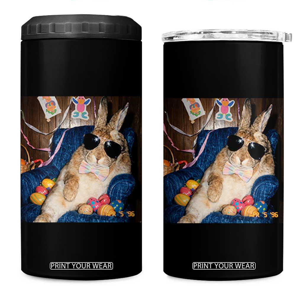 Funny Easter Bunny Sunglasses Graphic 4 in 1 Can Cooler Tumbler TS14 One Size: 16 oz Black Print Your Wear