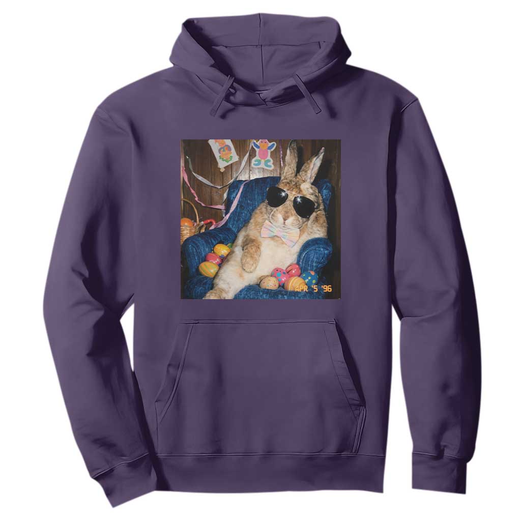 Funny Easter Bunny Sunglasses Graphic Hoodie TS14 Purple Print Your Wear