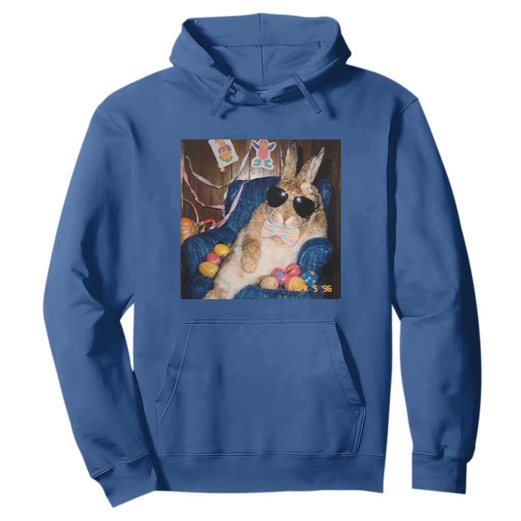 Funny Easter Bunny Sunglasses Graphic Hoodie TS14 Royal Blue Print Your Wear