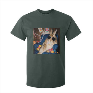 Funny Easter Bunny Sunglasses Graphic T Shirt For Kid TS14 Dark Forest Green Print Your Wear