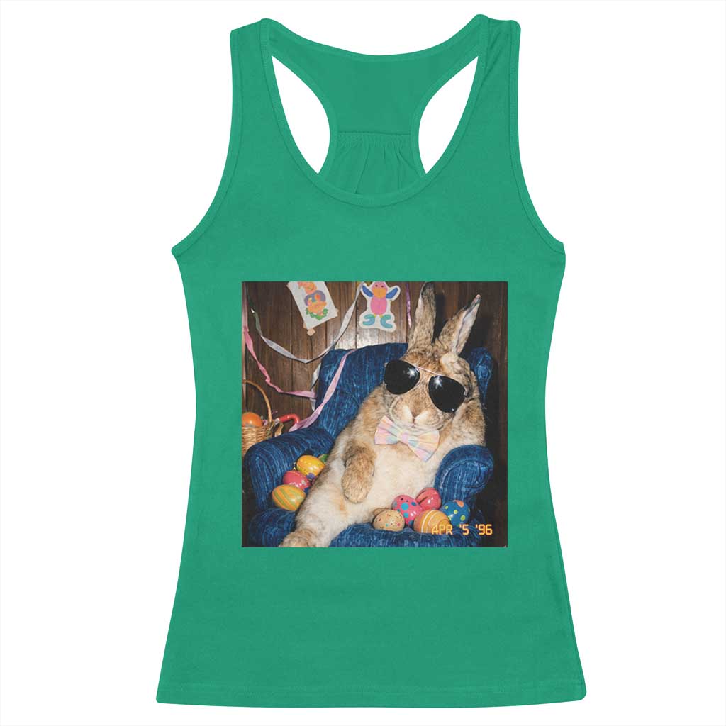 Funny Easter Bunny Sunglasses Graphic Racerback Tank Top TS14 Irish Green Print Your Wear