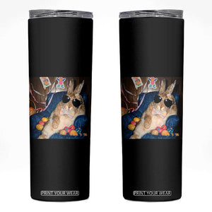 Funny Easter Bunny Sunglasses Graphic Skinny Tumbler TS14 Black Print Your Wear