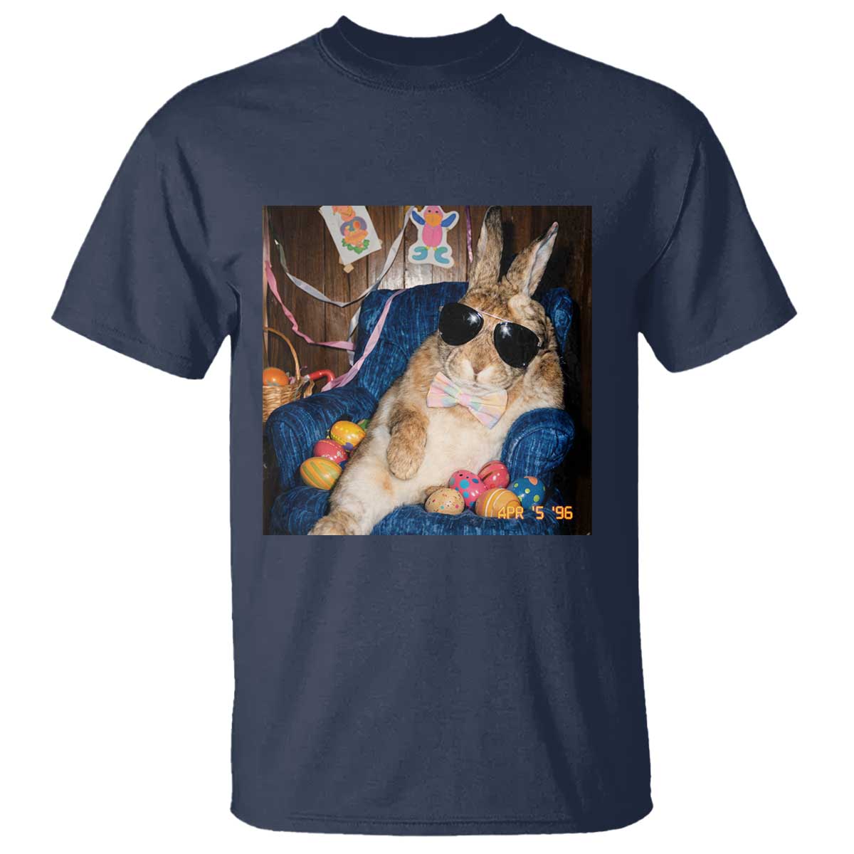 Funny Easter Bunny Sunglasses Graphic T Shirt TS14 Navy Print Your Wear