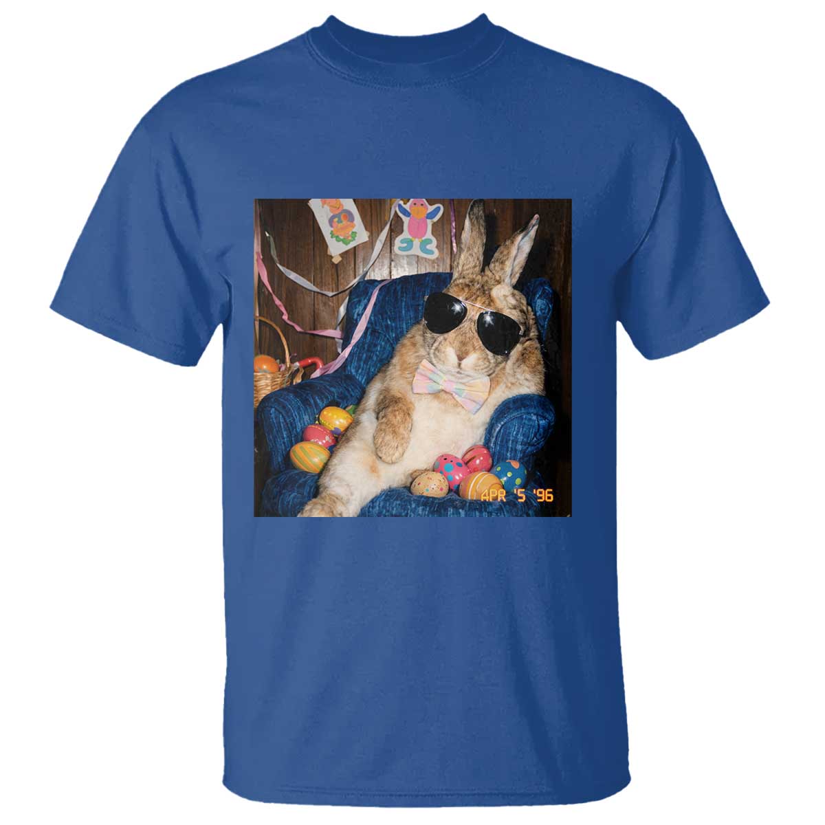 Funny Easter Bunny Sunglasses Graphic T Shirt TS14 Royal Blue Print Your Wear