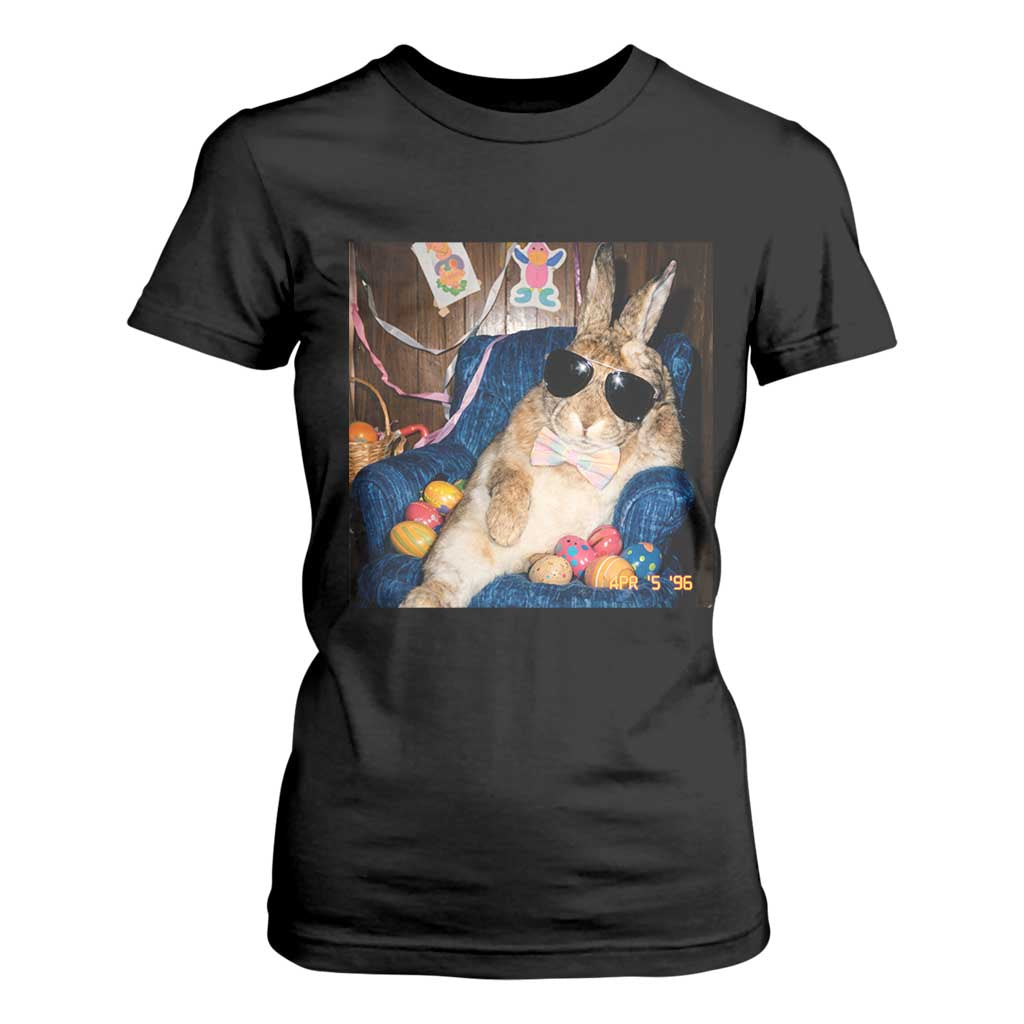Funny Easter Bunny Sunglasses Graphic T Shirt For Women TS14 Black Print Your Wear