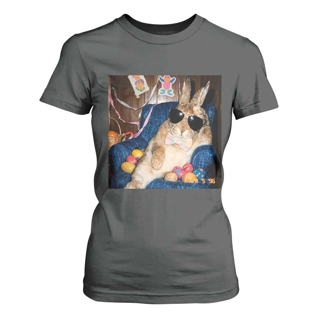 Funny Easter Bunny Sunglasses Graphic T Shirt For Women TS14 Dark Heather Print Your Wear