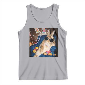 Funny Easter Bunny Sunglasses Graphic Tank Top TS14 Athletic Heather Print Your Wear