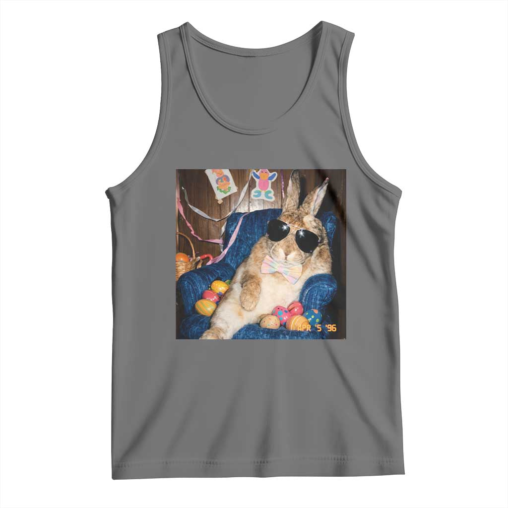 Funny Easter Bunny Sunglasses Graphic Tank Top TS14 Black Heather Print Your Wear