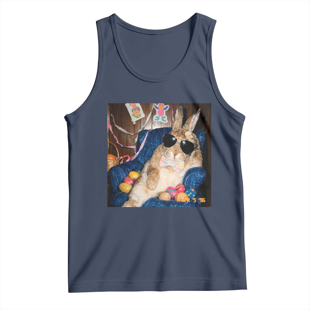 Funny Easter Bunny Sunglasses Graphic Tank Top TS14 Navy Print Your Wear