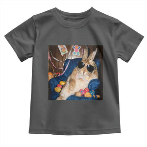 Funny Easter Bunny Sunglasses Graphic Toddler T Shirt TS14 Dark Heather Print Your Wear