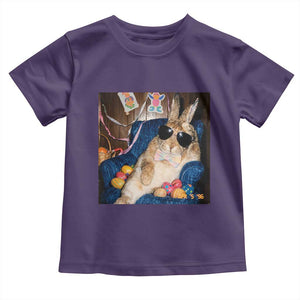 Funny Easter Bunny Sunglasses Graphic Toddler T Shirt TS14 Purple Print Your Wear