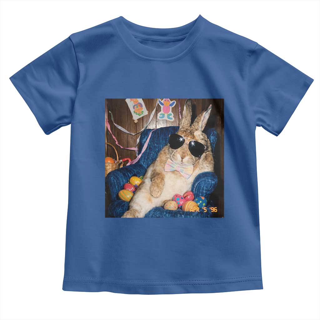 Funny Easter Bunny Sunglasses Graphic Toddler T Shirt TS14 Royal Blue Print Your Wear