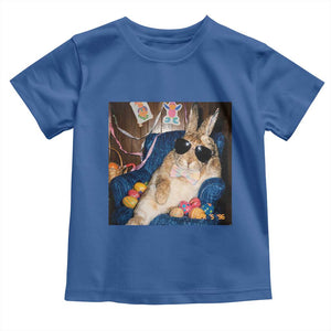 Funny Easter Bunny Sunglasses Graphic Toddler T Shirt TS14 Royal Blue Print Your Wear