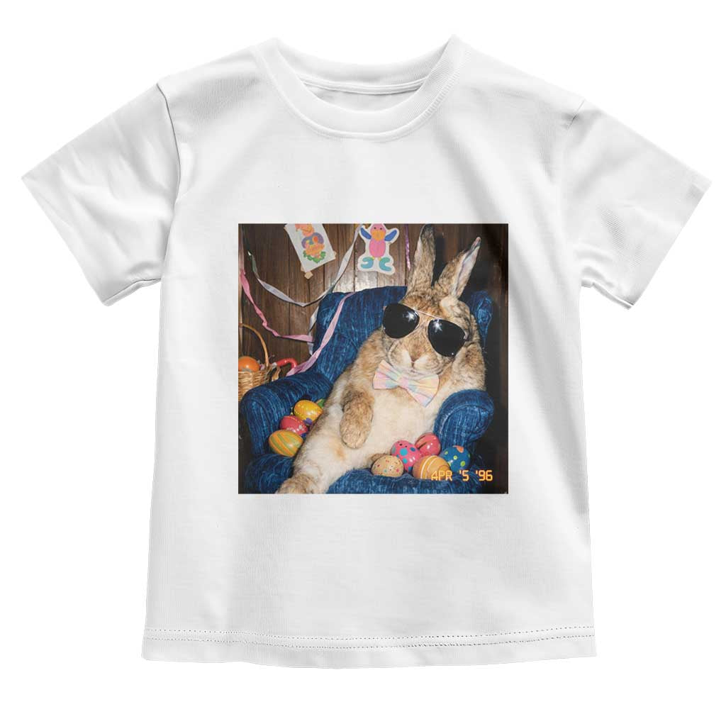 Funny Easter Bunny Sunglasses Graphic Toddler T Shirt TS14 White Print Your Wear