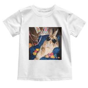 Funny Easter Bunny Sunglasses Graphic Toddler T Shirt TS14 White Print Your Wear