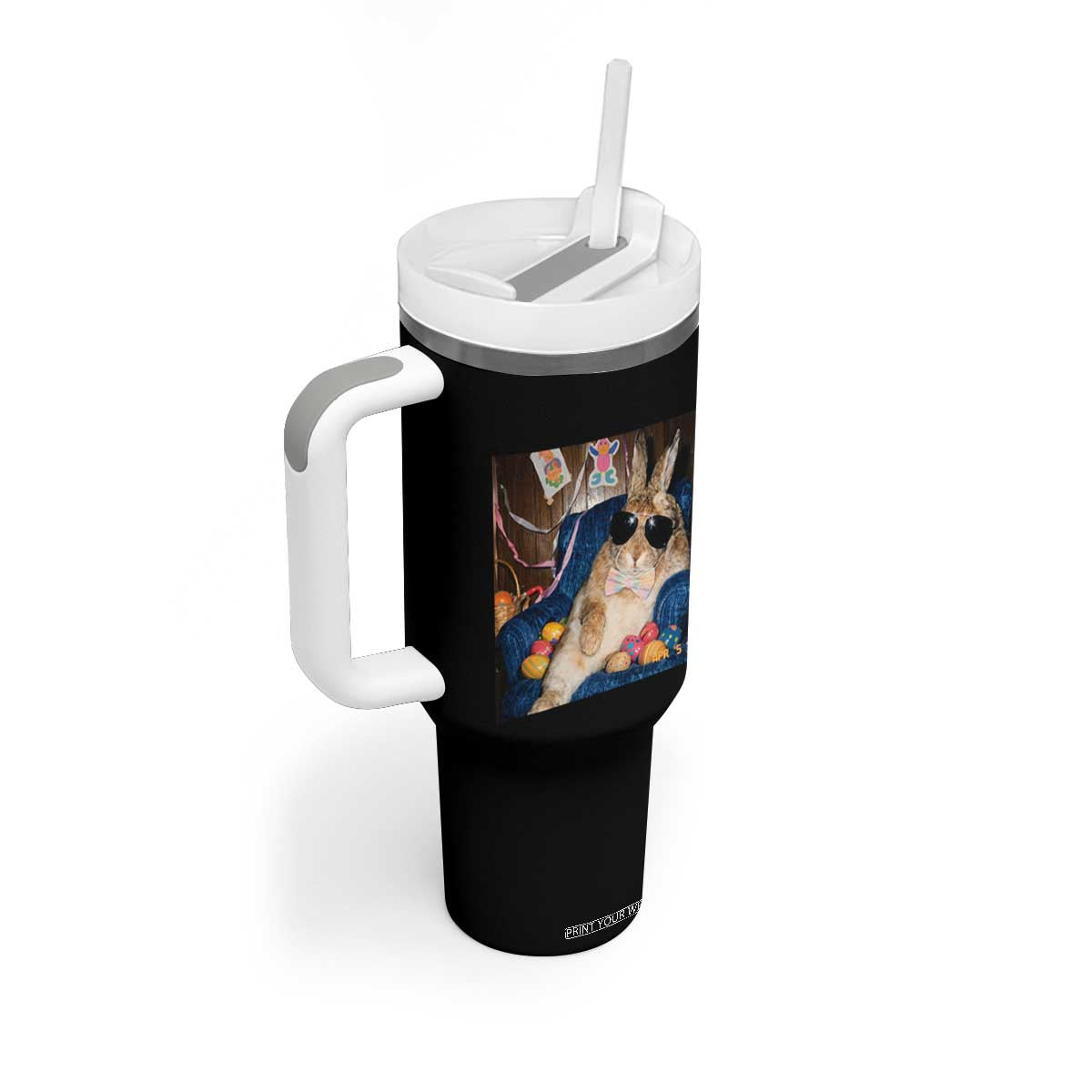 Funny Easter Bunny Sunglasses Graphic Tumbler With Handle TS14 Print Your Wear