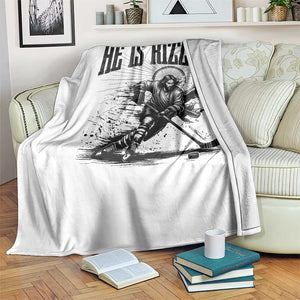 Funny Jesus Hockey Throw Blanket He Is Rizzin' TS14 Print Your Wear
