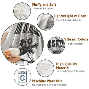 Funny Jesus Hockey Throw Blanket He Is Rizzin' TS14 Print Your Wear