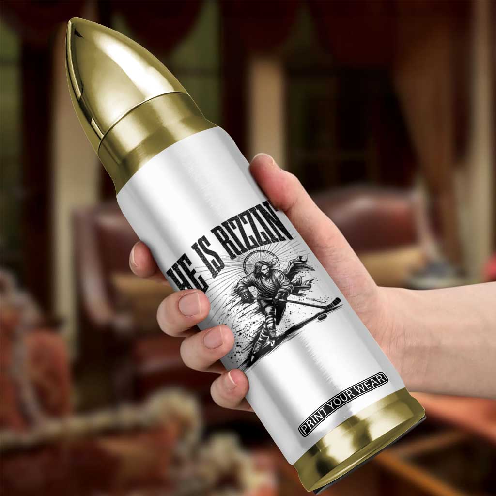 Funny Jesus Hockey Bullet Tumbler He Is Rizzin' TS14 Print Your Wear