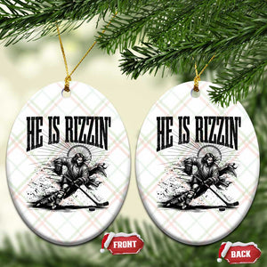 Funny Jesus Hockey Ceramic Ornament He Is Rizzin' TS14 Print Your Wear