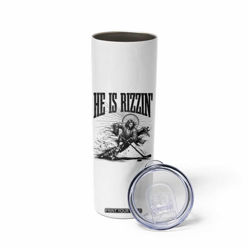 Funny Jesus Hockey Skinny Tumbler He Is Rizzin' TS14 Print Your Wear
