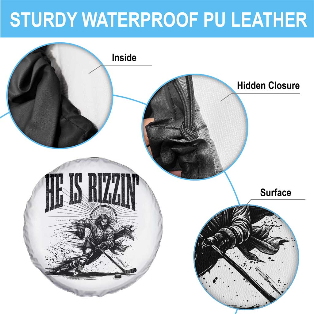 Funny Jesus Hockey Spare Tire Cover He Is Rizzin' TS14 Print Your Wear