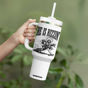 Funny Jesus Hockey Tumbler With Handle He Is Rizzin' TS14 Print Your Wear