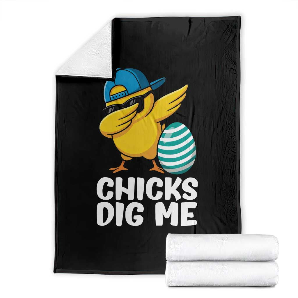 Easter Chicks Dig Me Throw Blanket Cute Chicken Dabbing Egg Hunt Toddler TS14 Black Print Your Wear