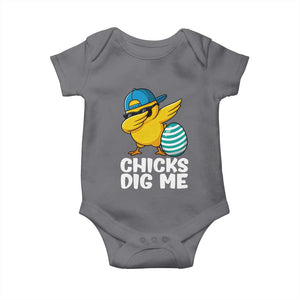 Easter Chicks Dig Me Baby Onesie Cute Chicken Dabbing Egg Hunt Toddler TS14 Charcoal Print Your Wear