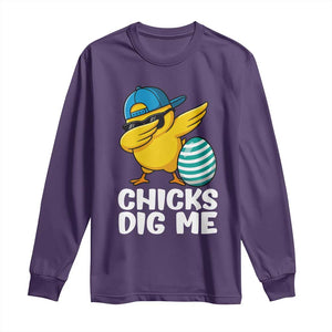 Easter Chicks Dig Me Long Sleeve Shirt Cute Chicken Dabbing Egg Hunt Toddler TS14 Purple Print Your Wear