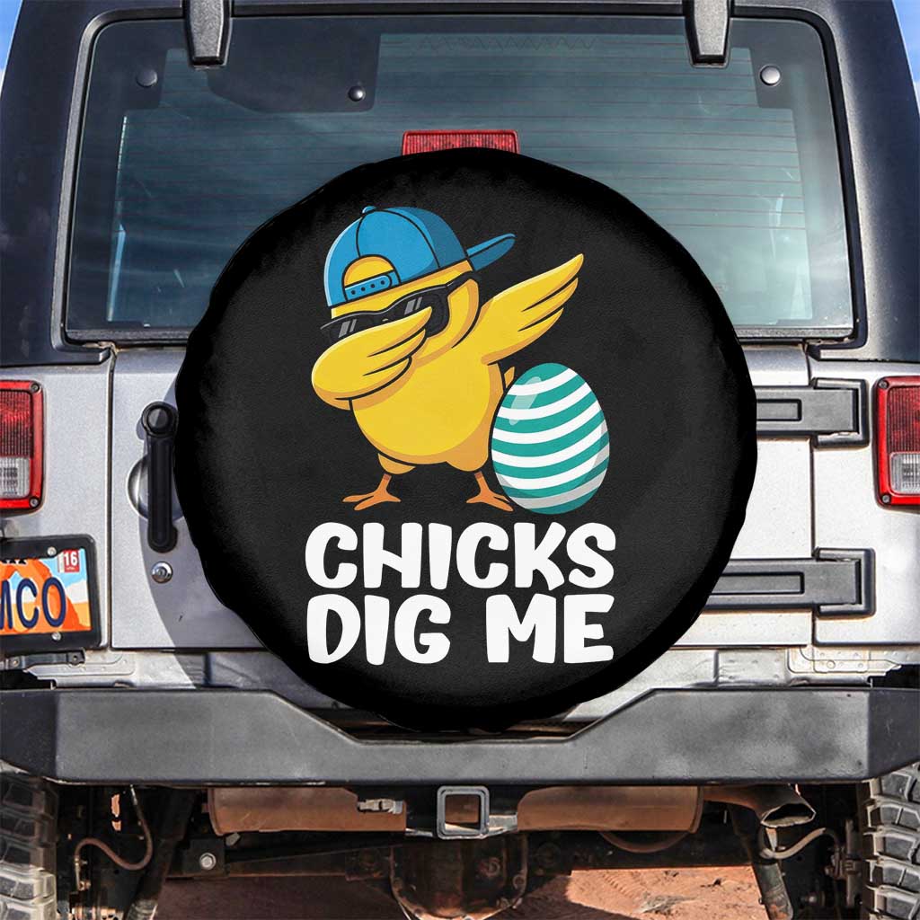Easter Chicks Dig Me Spare Tire Cover Cute Chicken Dabbing Egg Hunt Toddler TS14 No hole Black Print Your Wear
