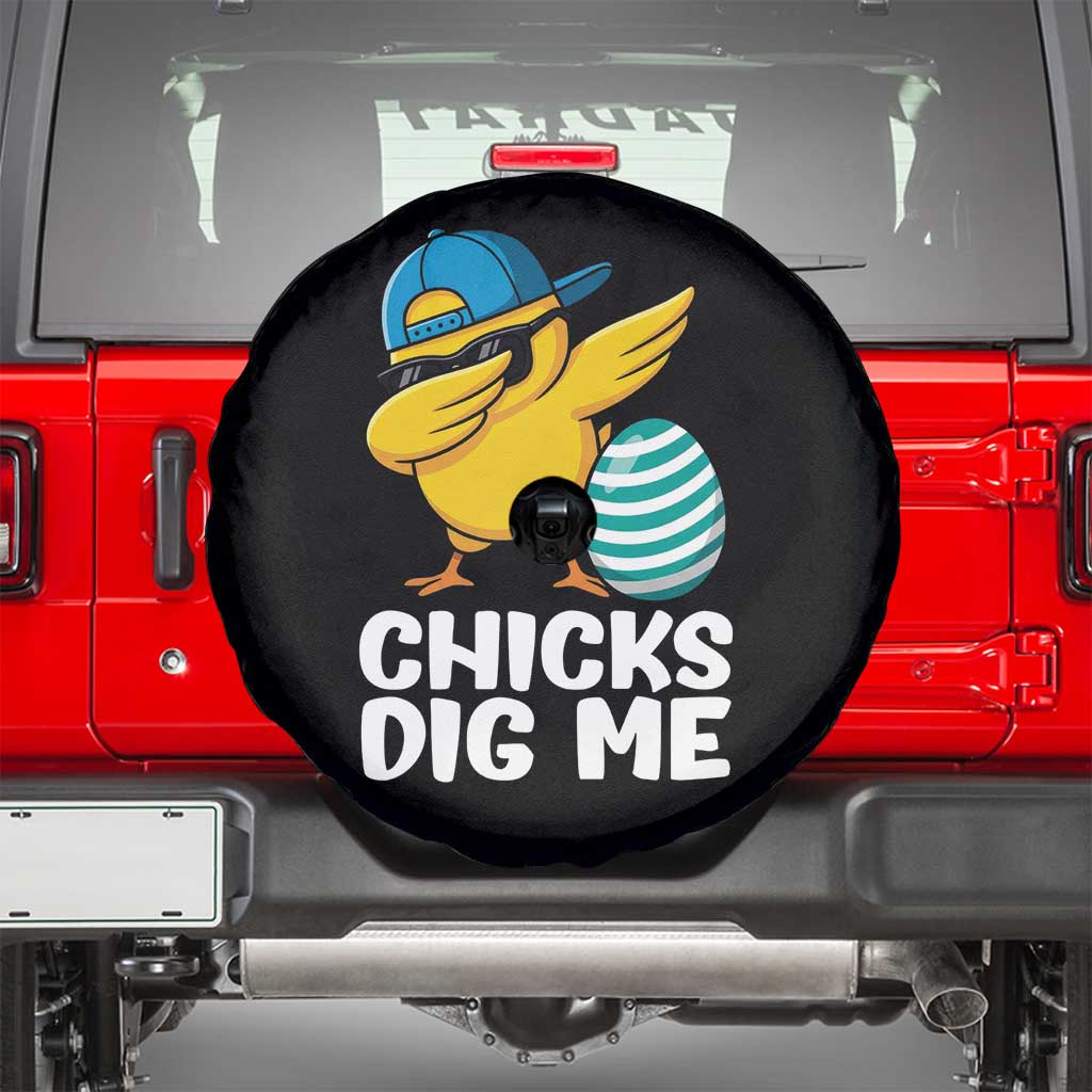 Easter Chicks Dig Me Spare Tire Cover Cute Chicken Dabbing Egg Hunt Toddler TS14 Black Print Your Wear