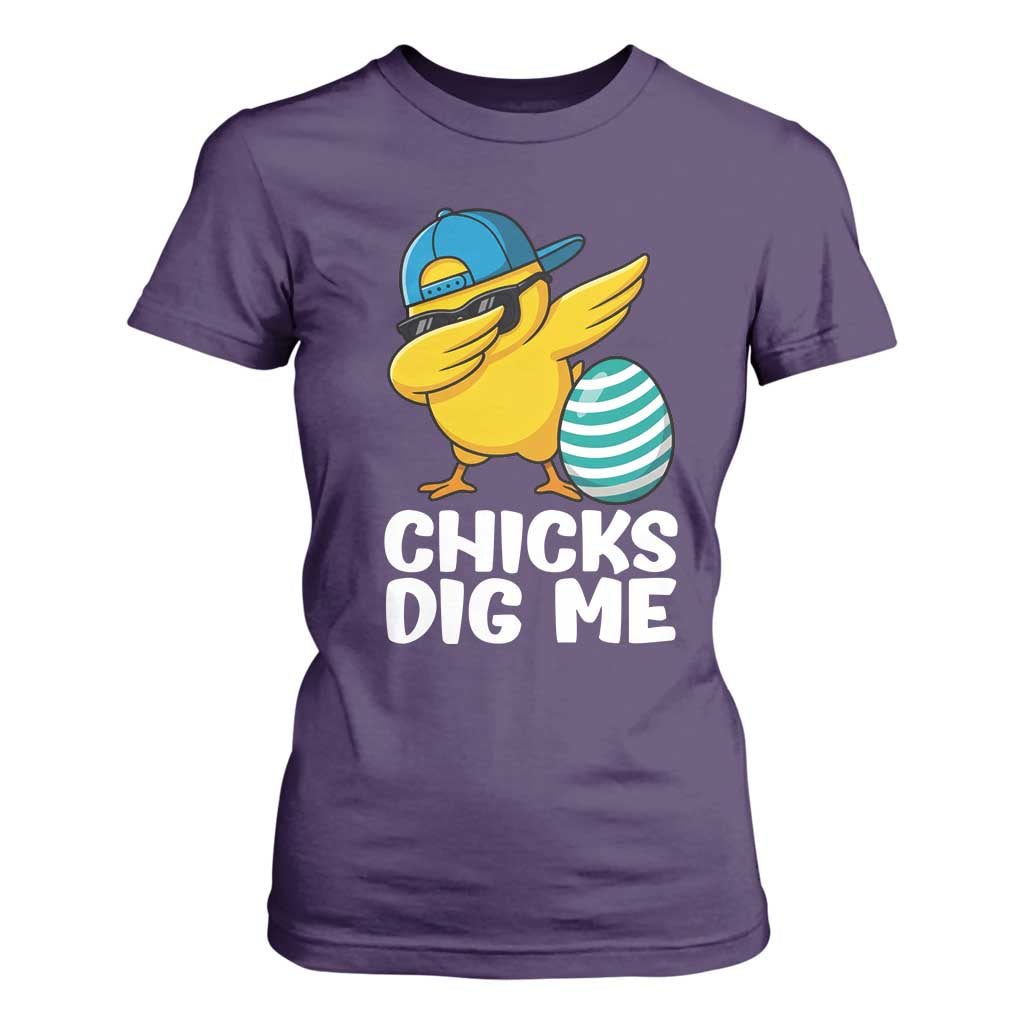 Easter Chicks Dig Me T Shirt For Women Cute Chicken Dabbing Egg Hunt Toddler TS14 Purple Print Your Wear