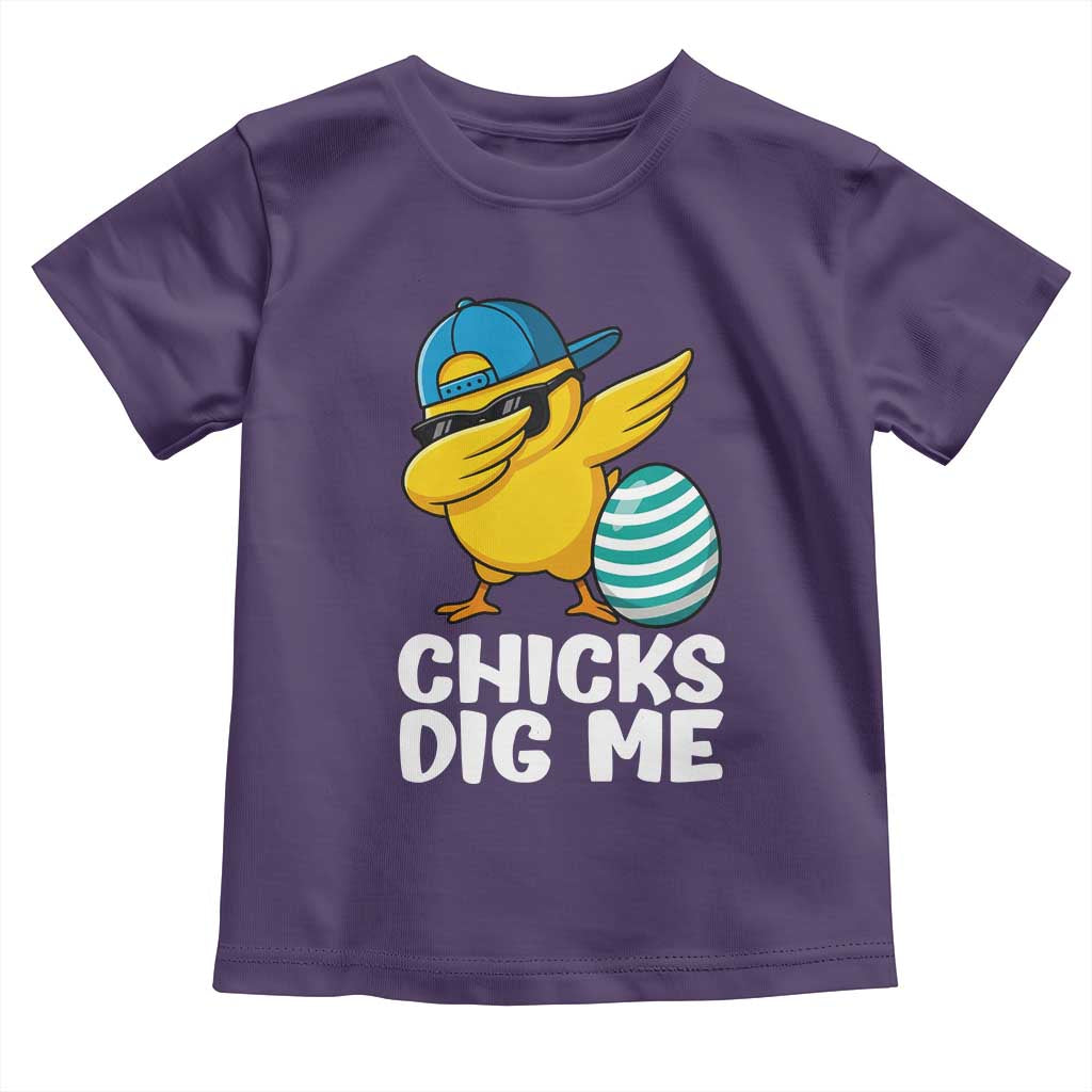 Easter Chicks Dig Me Toddler T Shirt Cute Chicken Dabbing Egg Hunt Toddler TS14 Purple Print Your Wear