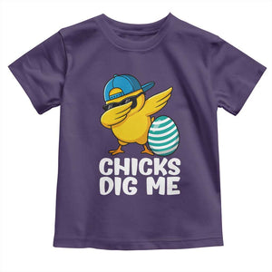 Easter Chicks Dig Me Toddler T Shirt Cute Chicken Dabbing Egg Hunt Toddler TS14 Purple Print Your Wear