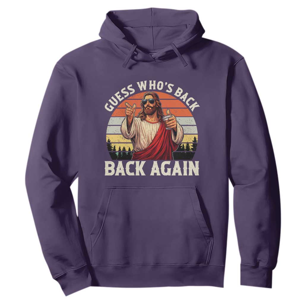 Funny Jesus Easter Hoodie Guess Who's Back? Back Again Easter TS14 Purple Print Your Wear