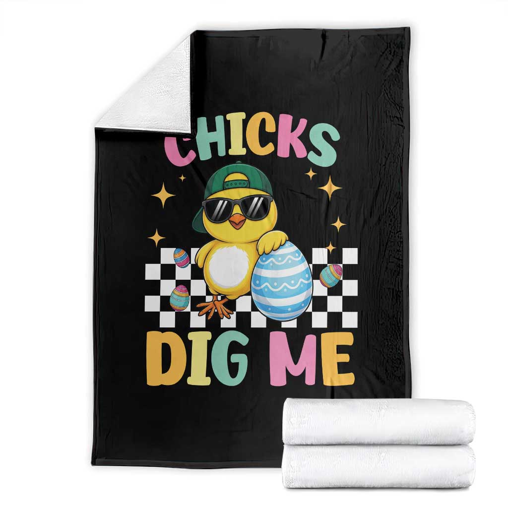 Chicks Dig Me Throw Blanket Funny Easter Chick TS14 Black Print Your Wear