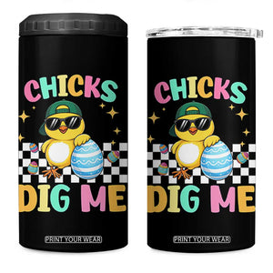 Chicks Dig Me 4 in 1 Can Cooler Tumbler Funny Easter Chick TS14 One Size: 16 oz Black Print Your Wear