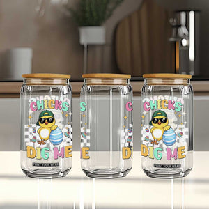 Chicks Dig Me Glass Can Funny Easter Chick TS14 Print Your Wear