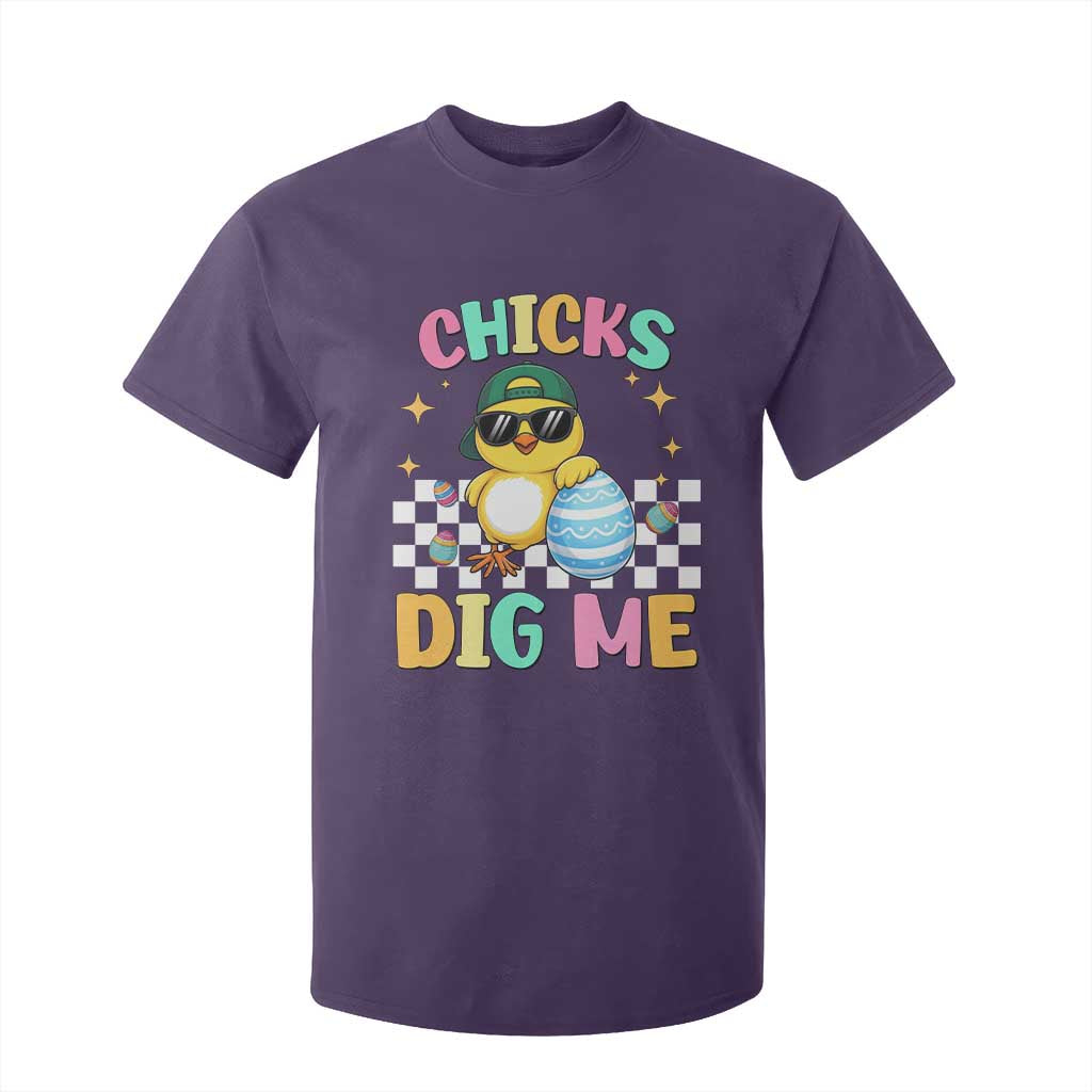 Chicks Dig Me T Shirt For Kid Funny Easter Chick TS14 Purple Print Your Wear