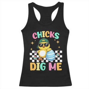 Chicks Dig Me Racerback Tank Top Funny Easter Chick TS14 Black Print Your Wear