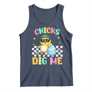 Chicks Dig Me Tank Top Funny Easter Chick TS14 Navy Print Your Wear