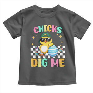 Chicks Dig Me Toddler T Shirt Funny Easter Chick TS14 Dark Heather Print Your Wear