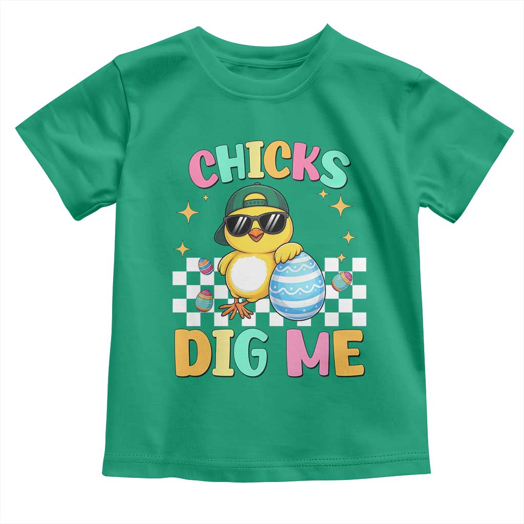 Chicks Dig Me Toddler T Shirt Funny Easter Chick TS14 Irish Green Print Your Wear