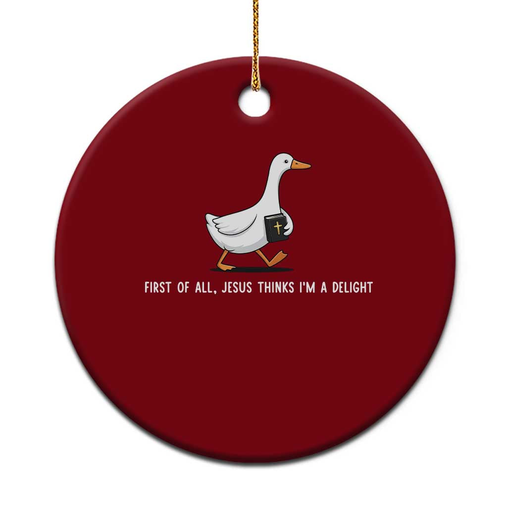 Jesus Thinks I'm A Delight Ceramic Ornament Funny Christian Goose Sarcastic TS14 1pc Red Print Your Wear