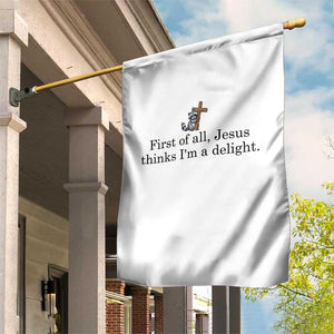 Funny Christian Raccoon Garden Flag Sarcastic Jesus Thinks I'm A Delight TS14 Print Your Wear